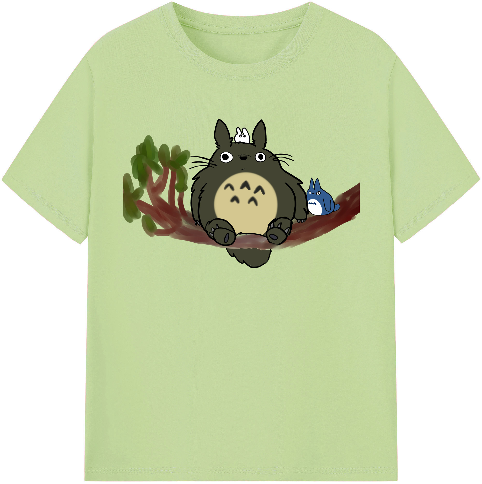 （画像用） となりのトトロ 草壁メイ 草壁サツキ My Neighbor Totoro Satsuki Kusakabe Mei Kusakabe 綿100％半袖Tシャツ（フロントプリント）